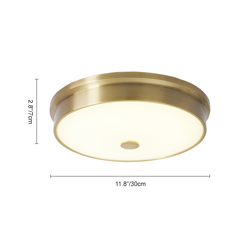 Modern Gold Round Glass Shade LED Flush Mount Ceiling Lights for Living Room Study Room