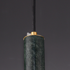 Nordic Style Long-strip Mini Slender Cylinder Pendant Light Hanging Lights with Marble Shade for Kitchen/ Bedroom