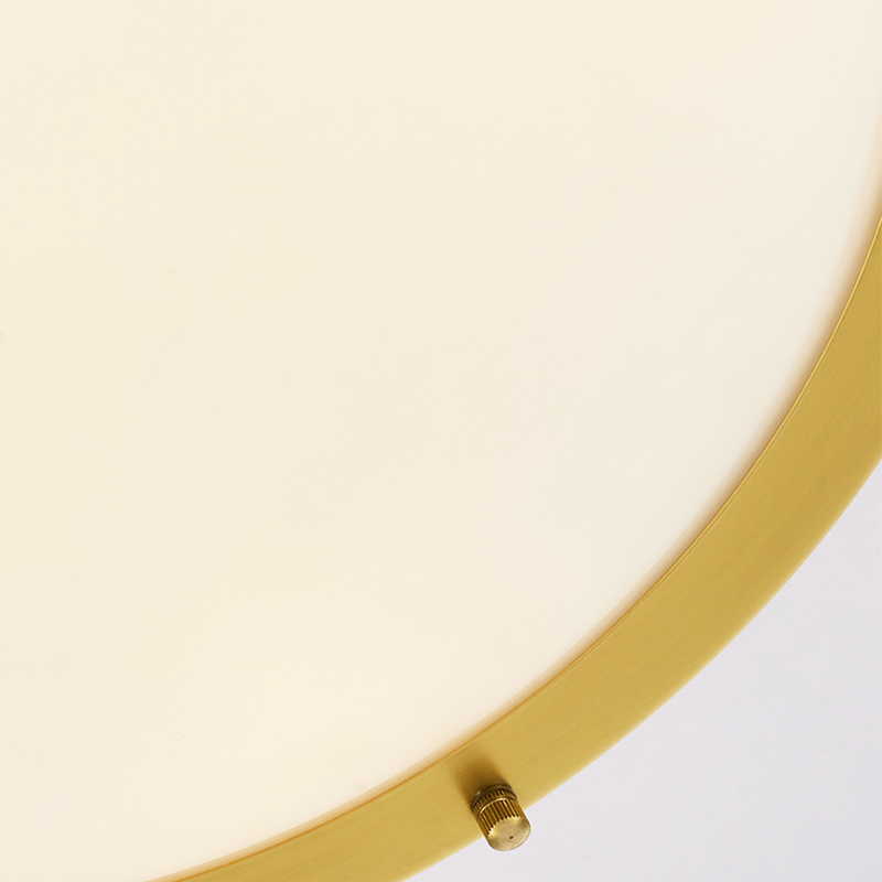 Modern Gold Round Glass Shade Two-tiered Metal LED Flush Mount Ceiling Lights for Living Room Bedroom