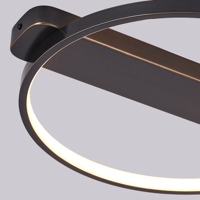 Minimalist Modern Black Round Glass Shade Hollow Surface LED Flush Mount Ceiling Lights for Living Room Study Room