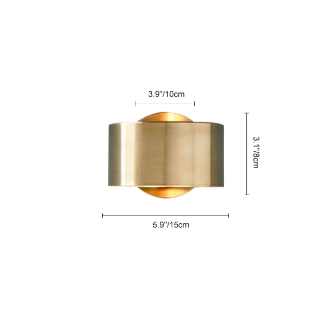 1-Light Contemporary Wall Sconce Small Simple Wall Light  in Brushed Brass Finish