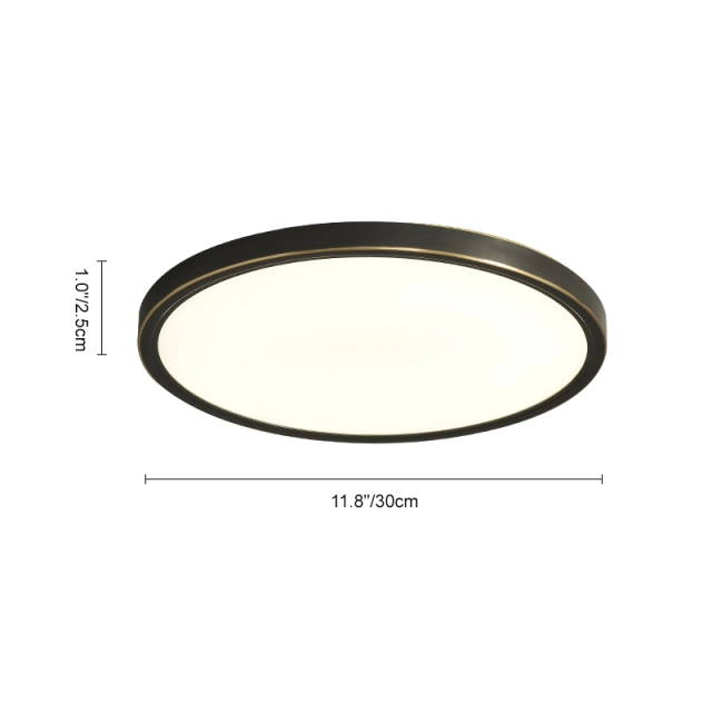 Modern Ultra-thin LED Lighting Round Flush Mount Ceiling Lights in Black for Bedroom Dining Room Living Room