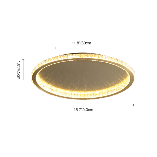 Unique Modern Brass Chic Acrylic Round Circle Ring Hollow LED Flush Mount Ceiling Lights for Living Room Study Room