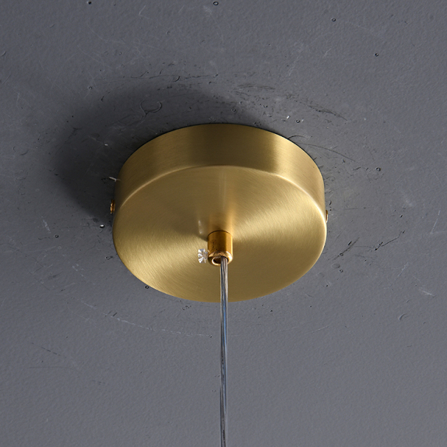 Glam Modern Gold Pendant Light with Transmission Marble Stone Shade Diffuser for Kitchen/Dining Room