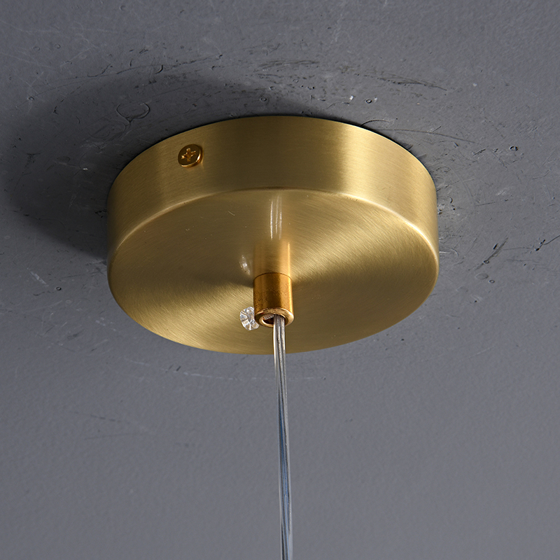 Modern Transmission Pendant Light in Gold Finish with Oval Globe Marble Stone Diffuser for Kitchen/Dining Room