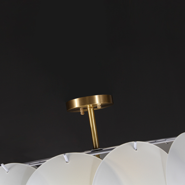 Decorative Glam Brass Round in Metal Shell Shades Chandelier Ceiling Lights for Living Room Bedroom