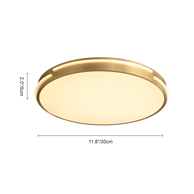 Modern Gold Round Shape LED Flush Mount Ceiling Lights for Living Room Hallway