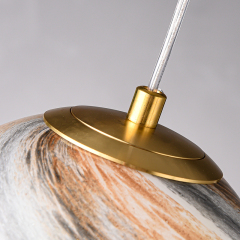 Mid-century Natural Mood Ball Pendant Light with Earthy Color Glass Globe Diffuser for Kitchen/Dining Room