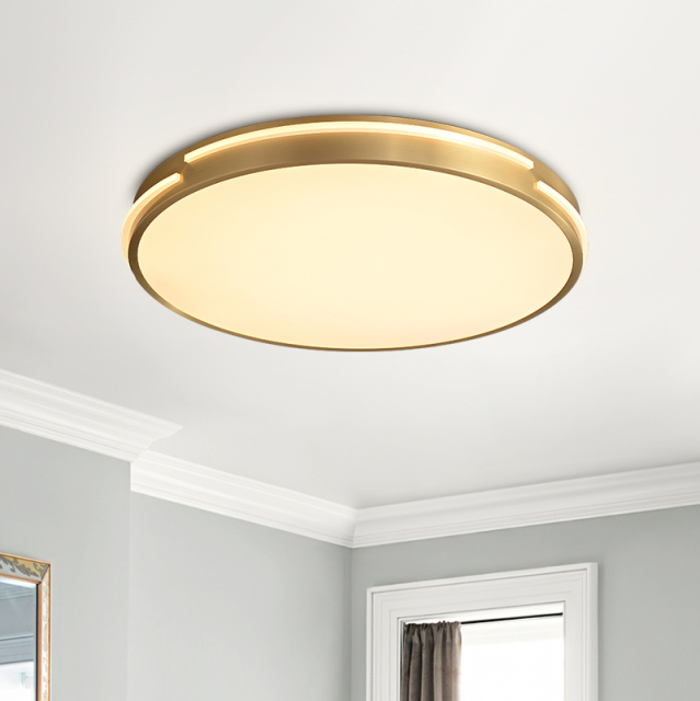 Modern Gold Round Shape LED Flush Mount Ceiling Lights for Living Room Hallway