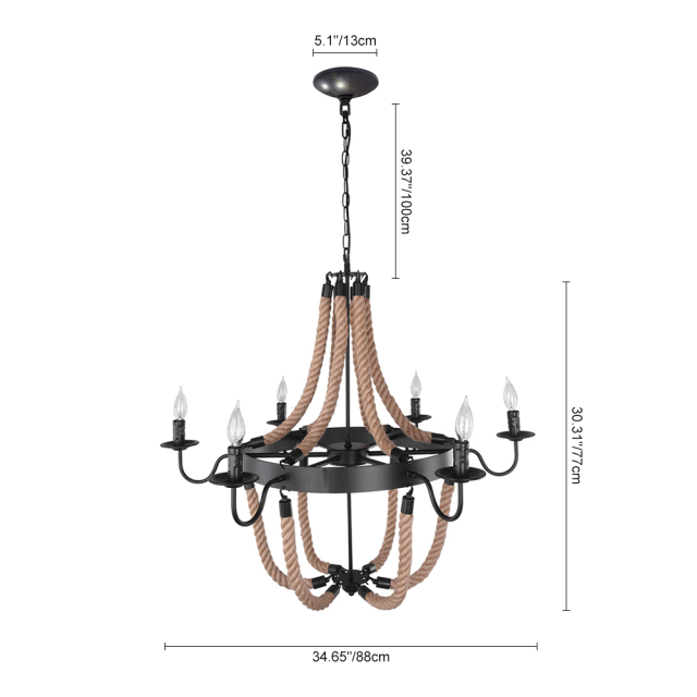 Mid Century Modern 3/6- Lights Candle Style Empire Chandelier For Living Room/Dining Room/ Stairwell