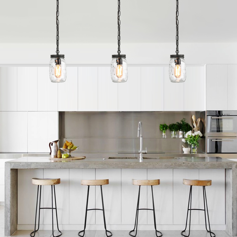 Minimalist Mason Jar Mini 1-Light Pendant lighting for Kitchen ...