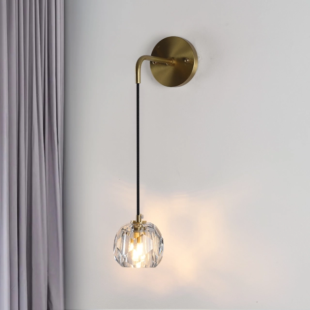 Modern Glam Crystal 1-light Mini Wall Sconce Bedside Wall Light for Bedroom/ Kitchen /Dining Room