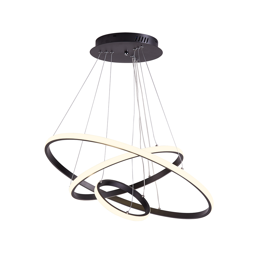 Modern LED Lighting 2/3 Tier Ring Circular Chandelier in Warm White for Living Room Dining Room Bedroom