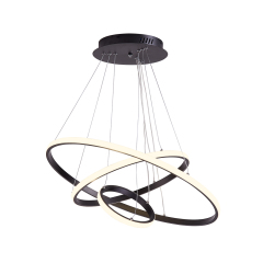 Modern LED Lighting 2/3 Tier Ring Circular Chandelier in Warm White for Living Room Dining Room Bedroom