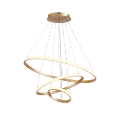 Modern LED Lighting 2/3 Tier Ring Circular Chandelier in Warm White for Living Room Dining Room Bedroom