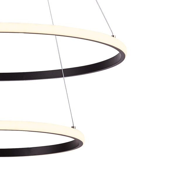 Modern LED Lighting 2/3 Tier Ring Circular Chandelier in Warm White for Living Room Dining Room Bedroom