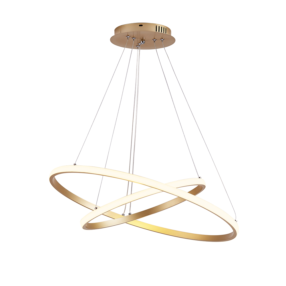 Modern LED Lighting 2/3 Tier Ring Circular Chandelier in Warm White for Living Room Dining Room Bedroom