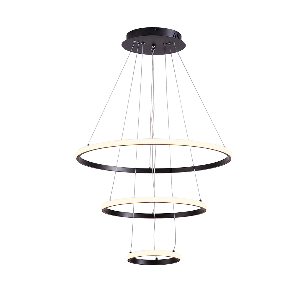 Modern LED Lighting 2/3 Tier Ring Circular Chandelier in Warm White for Living Room Dining Room Bedroom