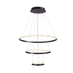 Modern LED Lighting 2/3 Tier Ring Circular Chandelier in Warm White for Living Room Dining Room Bedroom