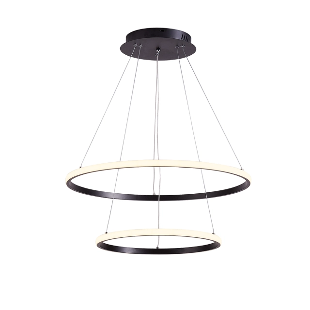 Modern LED Lighting 2/3 Tier Ring Circular Chandelier in Warm White for Living Room Dining Room Bedroom