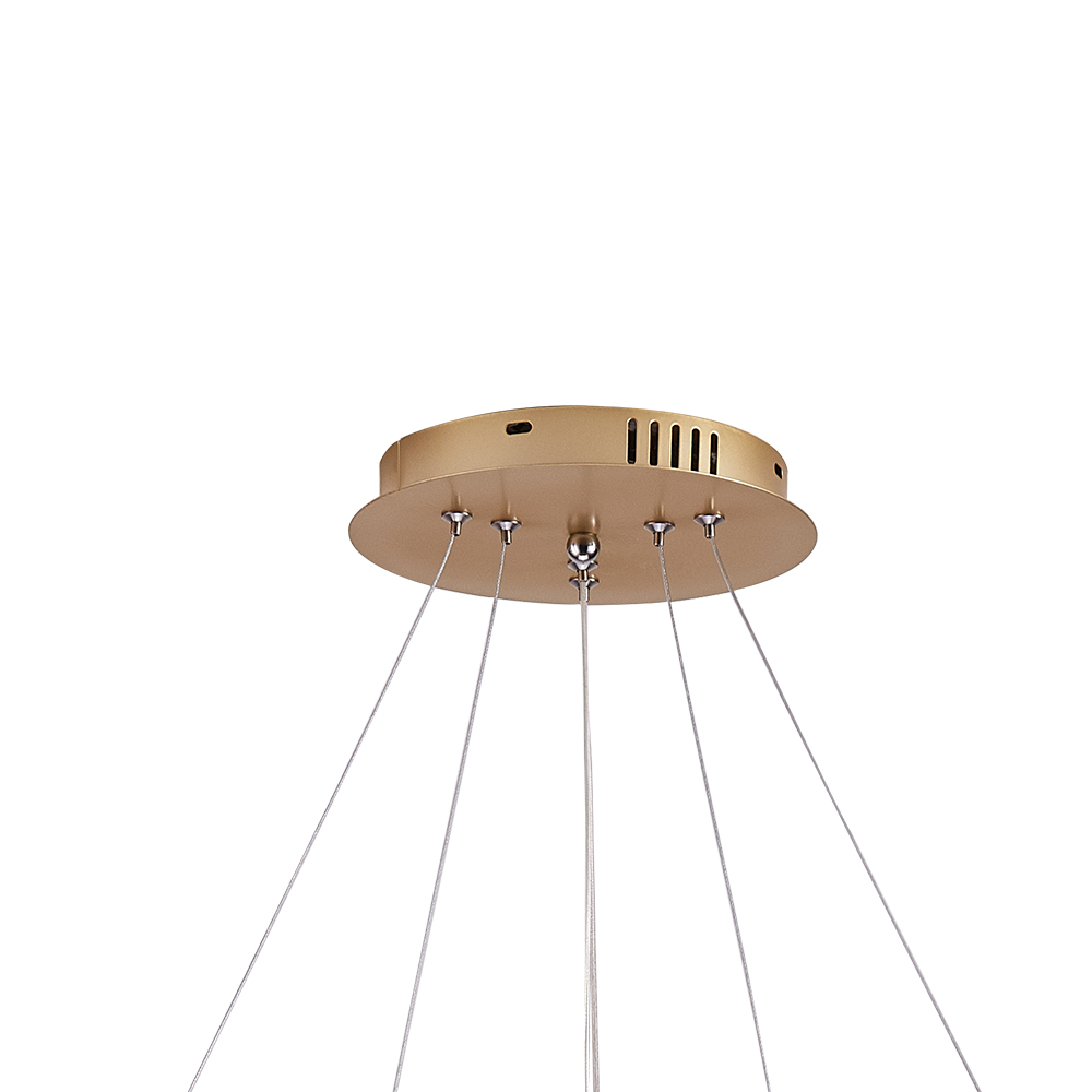 Modern LED Lighting 2/3 Tier Ring Circular Chandelier in Warm White for Living Room Dining Room Bedroom
