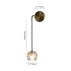 Modern Glam Crystal 1-light Mini Wall Sconce Bedside Wall Light for Bedroom/ Kitchen /Dining Room