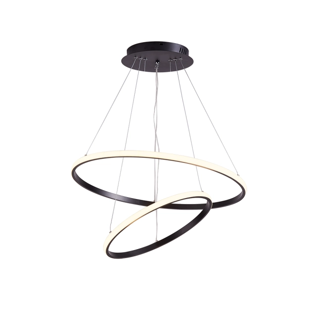 Modern LED Lighting 2/3 Tier Ring Circular Chandelier in Warm White for Living Room Dining Room Bedroom