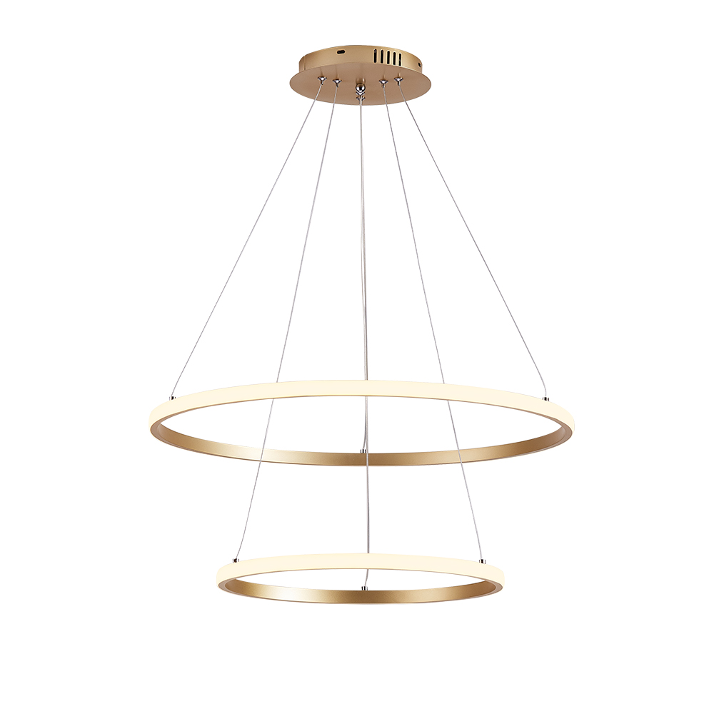 Modern LED Lighting 2/3 Tier Ring Circular Chandelier in Warm White for Living Room Dining Room Bedroom