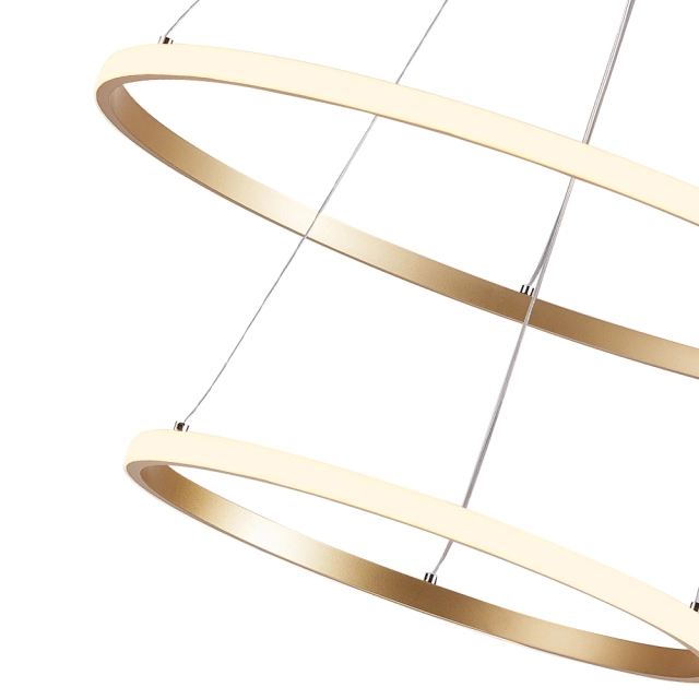 Modern LED Lighting 2/3 Tier Ring Circular Chandelier in Warm White for Living Room Dining Room Bedroom