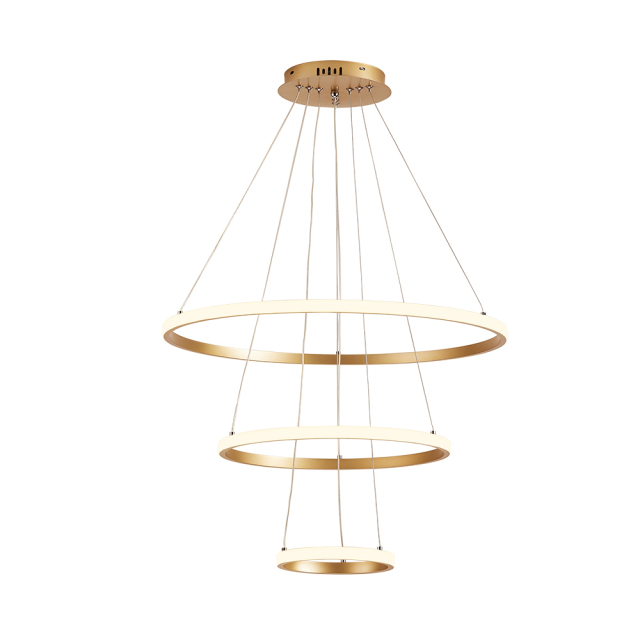 Modern LED Lighting 2/3 Tier Ring Circular Chandelier in Warm White for Living Room Dining Room Bedroom