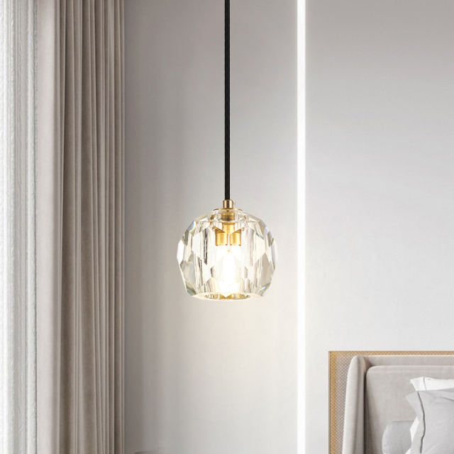 Modern Minimalist 1-light Mini Crystal Pendant Light for Bedroom/ Kitchen /Dining Room
