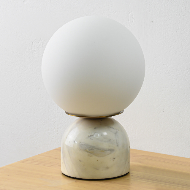 Desginer Modern Colorful 1-Light Ball Table Lamp in Marble Base with Glass Globe Shade Desk Lamp for Bedside/ Bedroom/ Workplace