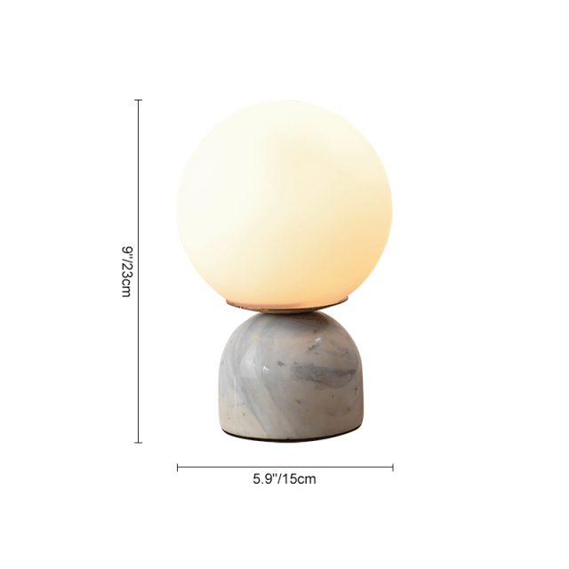 Desginer Modern Colorful 1-Light Ball Table Lamp in Marble Base with Glass Globe Shade Desk Lamp for Bedside/ Bedroom/ Workplace