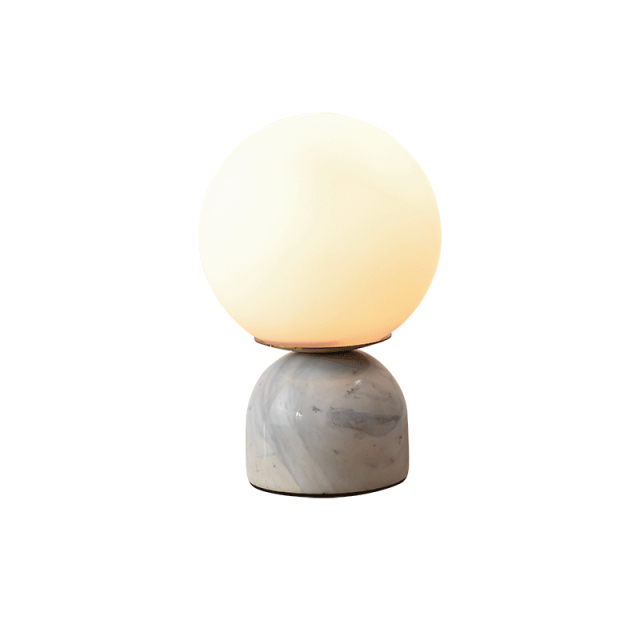 Desginer Modern Colorful 1-Light Ball Table Lamp in Marble Base with Glass Globe Shade Desk Lamp for Bedside/ Bedroom/ Workplace