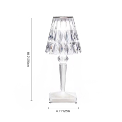 Modern Decorative Rechargeable USB Battery Crystal LED Table Lamp Acrylic Atmosphere Lamp for Bedroom Bedside Study Room Office