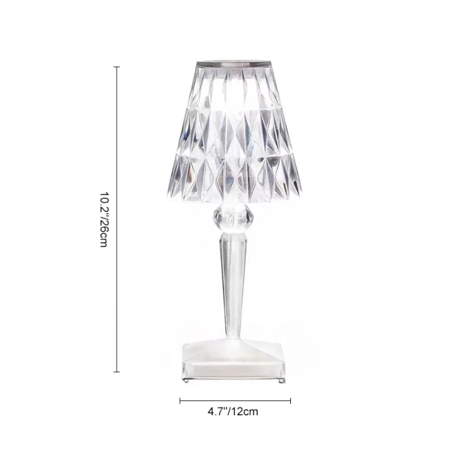 Transparent Small Table Lamp Acrylic LED Night Light Crystal Atmosphere Lamp  for Bedroom Bedside Study Desk Battery Powered - AliExpress