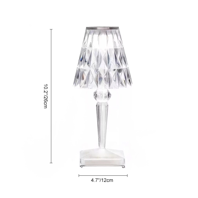 Modern Decorative Rechargeable USB Battery Crystal LED Table Lamp Acrylic Atmosphere Lamp for Bedroom Bedside Study Room Office