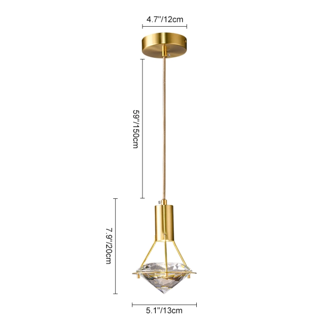 Glam Modern Cluster 1-Liight Pendant Light with Diamond Crystal for Bedroom/ Kitchen /Dining Room