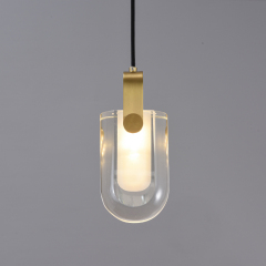Glam Modern Linear Crystal Pendant Light in Gold Finish for Bedroom/ Kitchen /Dining Room