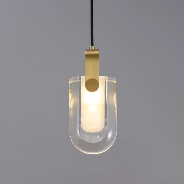 Glam Modern Linear Crystal Pendant Light in Gold Finish for Bedroom/ Kitchen /Dining Room