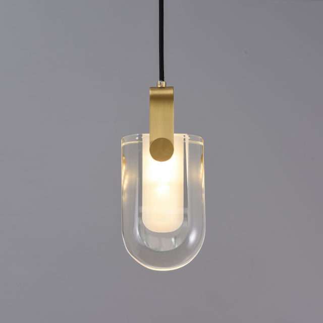 Glam Modern Linear Crystal Pendant Light in Gold Finish for Bedroom/ Kitchen /Dining Room