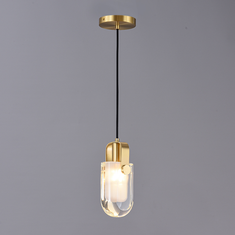 Glam Modern Linear Crystal Pendant Light in Gold Finish for Bedroom/ Kitchen /Dining Room