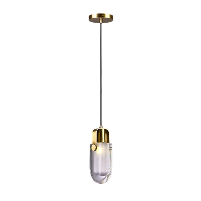 Glam Modern Linear Crystal Pendant Light in Gold Finish for Bedroom/ Kitchen /Dining Room