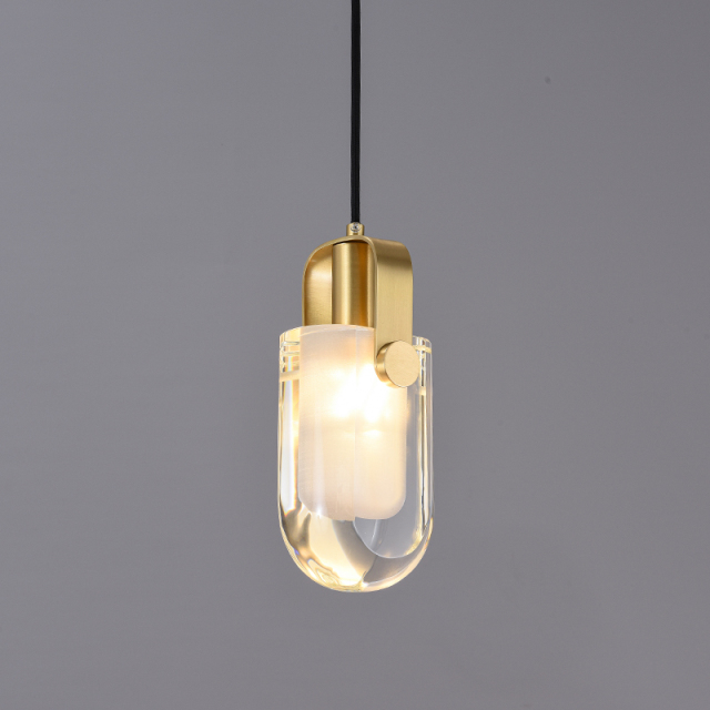 Glam Modern Linear Crystal Pendant Light in Gold Finish for Bedroom/ Kitchen /Dining Room