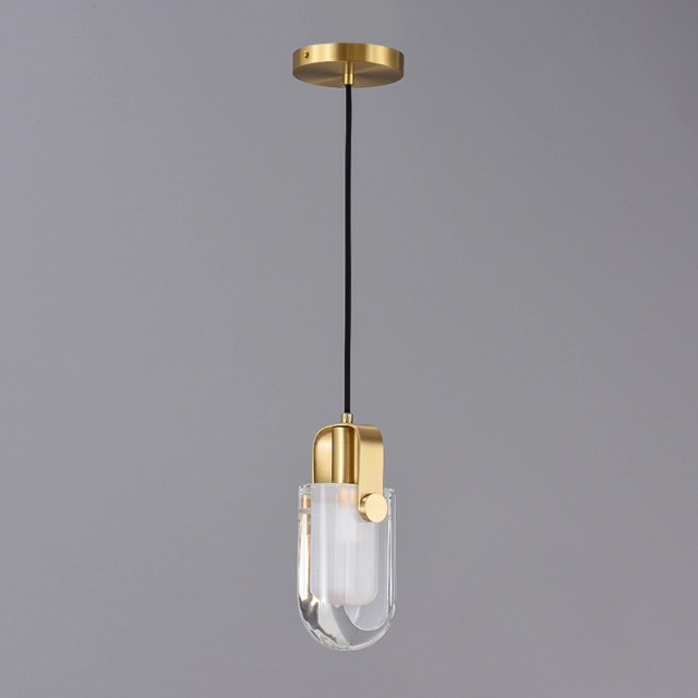 Glam Modern Linear Crystal Pendant Light in Gold Finish for Bedroom/ Kitchen /Dining Room