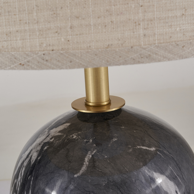 Ceramic Table Lamp Modern Mid-century Desk Lamp with Fabric Drum Shade