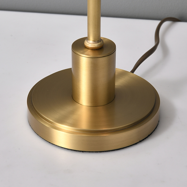 Modern Decorative Aged Brass Table Lamp with 2 Light Socket for Bedside/ Bedroom/ Living Room
