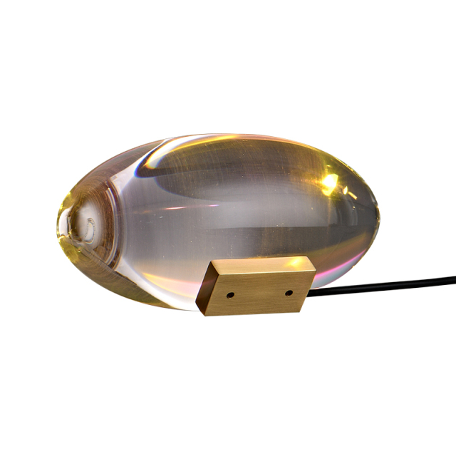 Modern Crystal Glass Oval LED Colorful Table Lamp Decorative Mouth Atmosphere Lamp for Bedside/ Bedroom/ Workplace