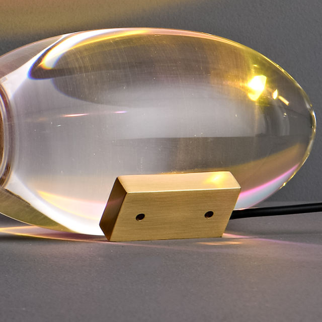 Modern Crystal Glass Oval LED Colorful Table Lamp Decorative Mouth Atmosphere Lamp for Bedside/ Bedroom/ Workplace