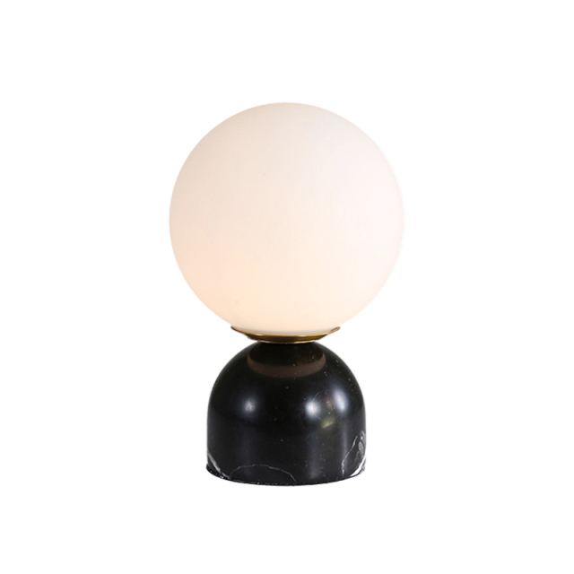 Desginer Modern Colorful 1-Light Ball Table Lamp in Marble Base with Glass Globe Shade Desk Lamp for Bedside/ Bedroom/ Workplace